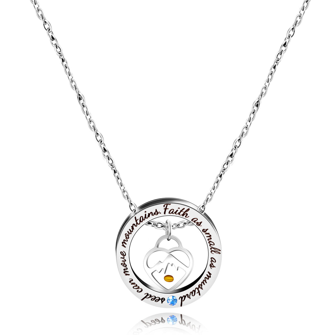 Christianartworkshop Faith As Mustard Seed Necklace: Varied Charms & Sacred Symbol for Daily Wear - Heart Mount - image 16