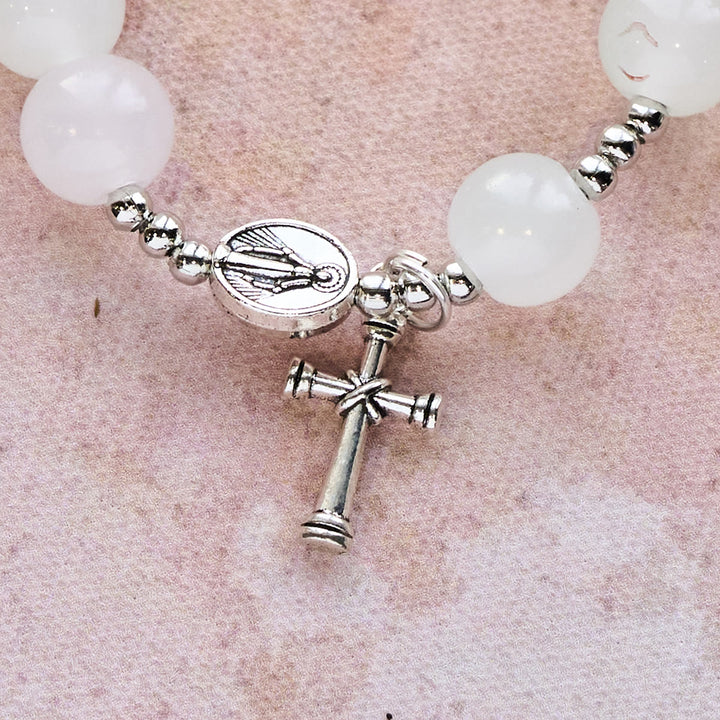 Christianartworkshop Pastel Glow Color-Shifting UV Bead Prayer Bracelet with Our Lady - image 9