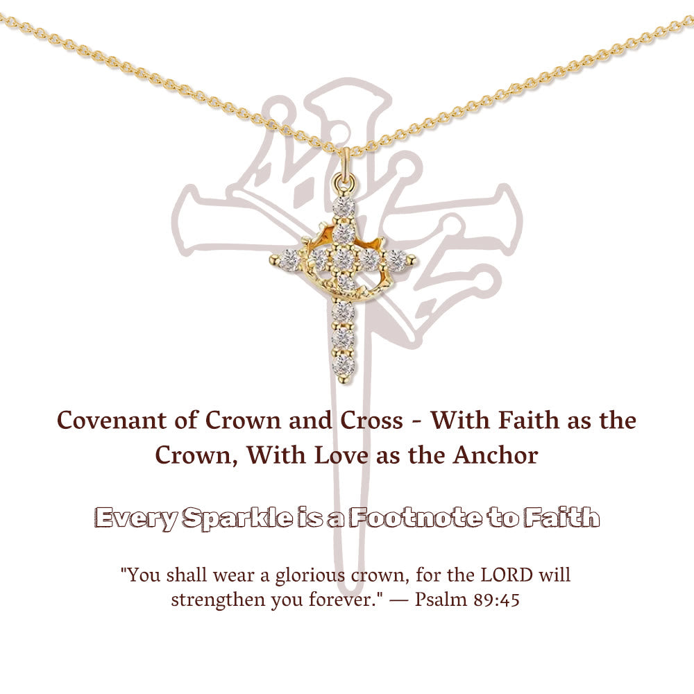 FREE Today: Modern Crowned in Faith Cross Necklace with Gift Card - Necklace - Golden - image 0