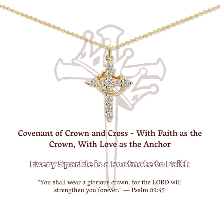 FREE Today: Modern Crowned in Faith Cross Necklace with Gift Card - Necklace - Golden - image 0