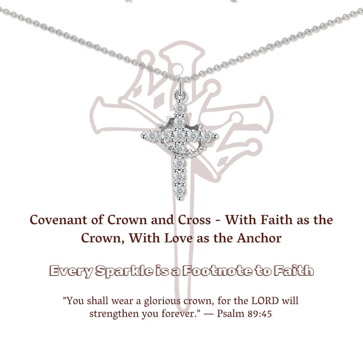 FREE Today: Modern Crowned in Faith Cross Necklace with Gift Card - Necklace - Silver - image 2