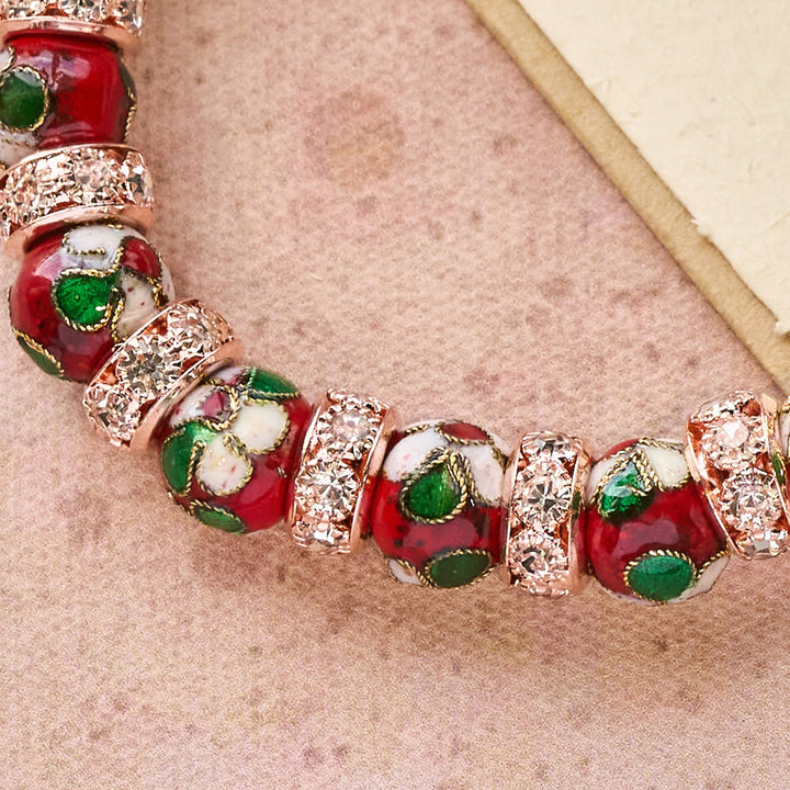 Christianartworkshop Enamel Craft Red Bead Bracelet with Cross Heart Pendant - image 6