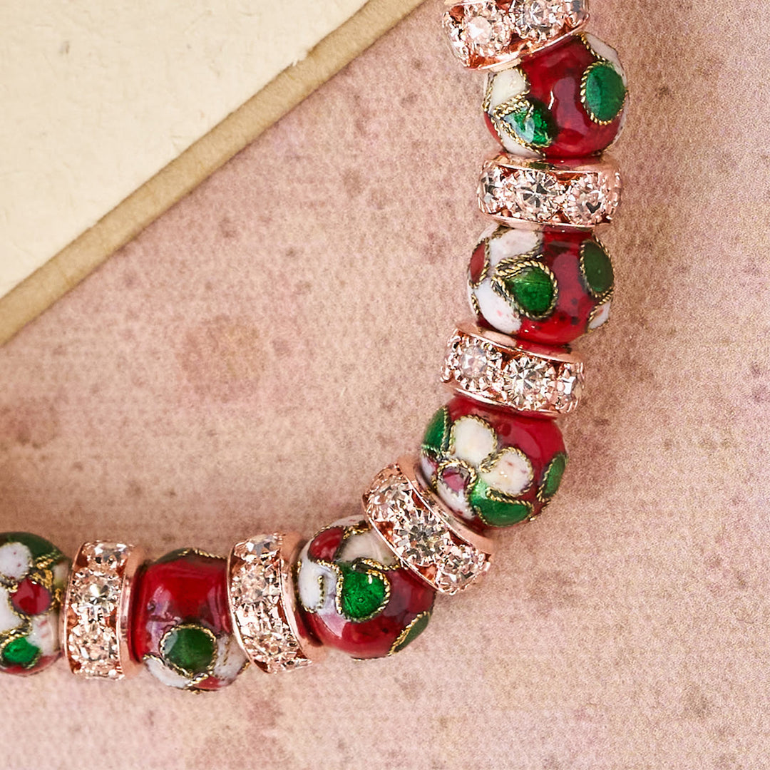 Christianartworkshop Enamel Craft Red Bead Bracelet with Cross Heart Pendant - image 7