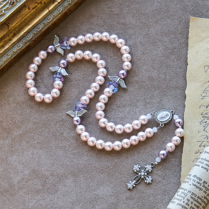 Christianartworkshop Lavender Guardian Angel Prayer Rosary: Christ's Protection and Divine Grace - Guardian Angel Rosary - image 0