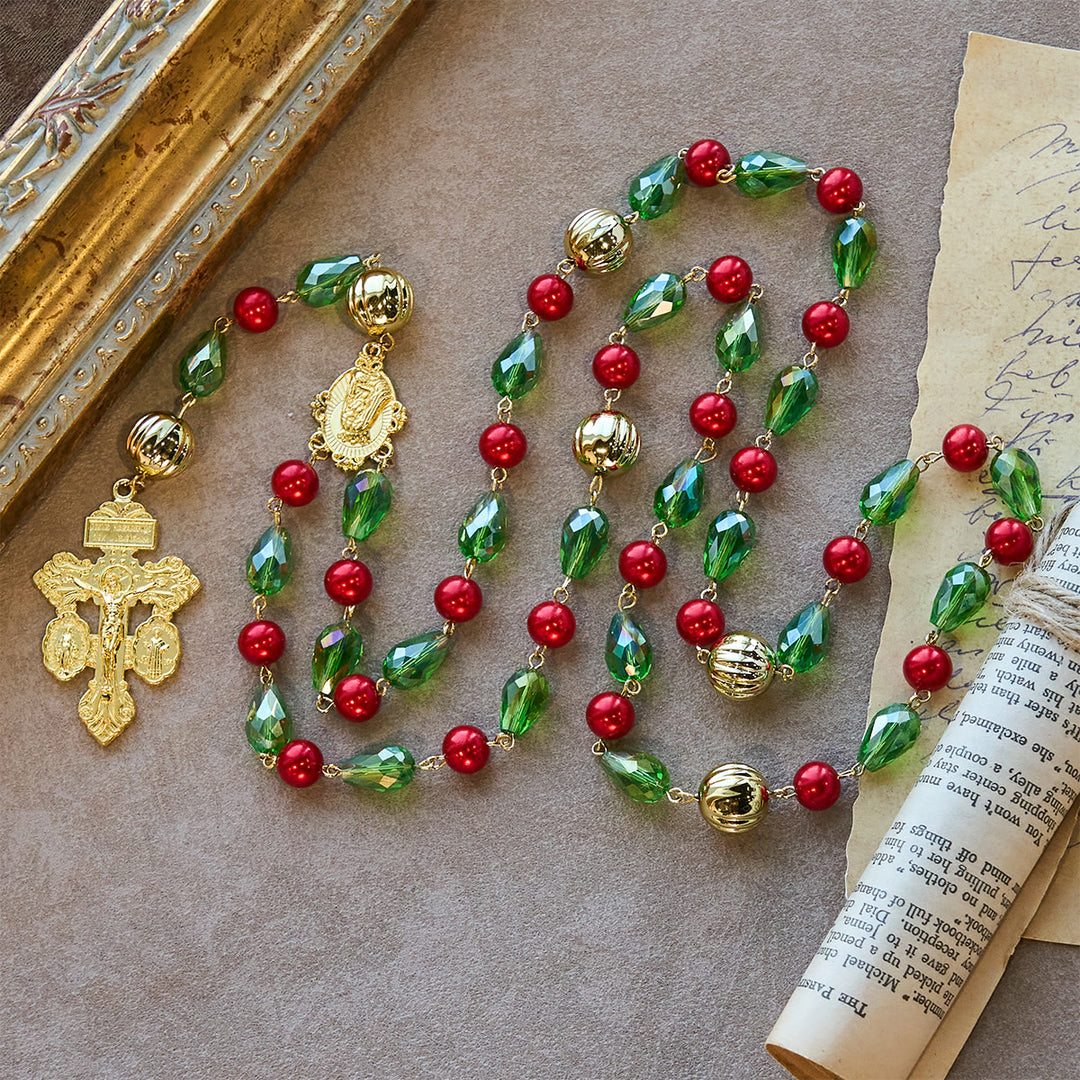 Christianartworkshop Christmas Gift: Pardon Crucifix Adorned Christmas Rosary: Faithful Companion & Festive Decor - image 5