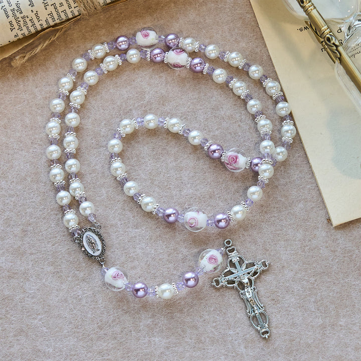 Christianartworkshop Soft-Toned Floral Bead Rosary: Daily Faith Wear & Meaningful Devotion - image 5