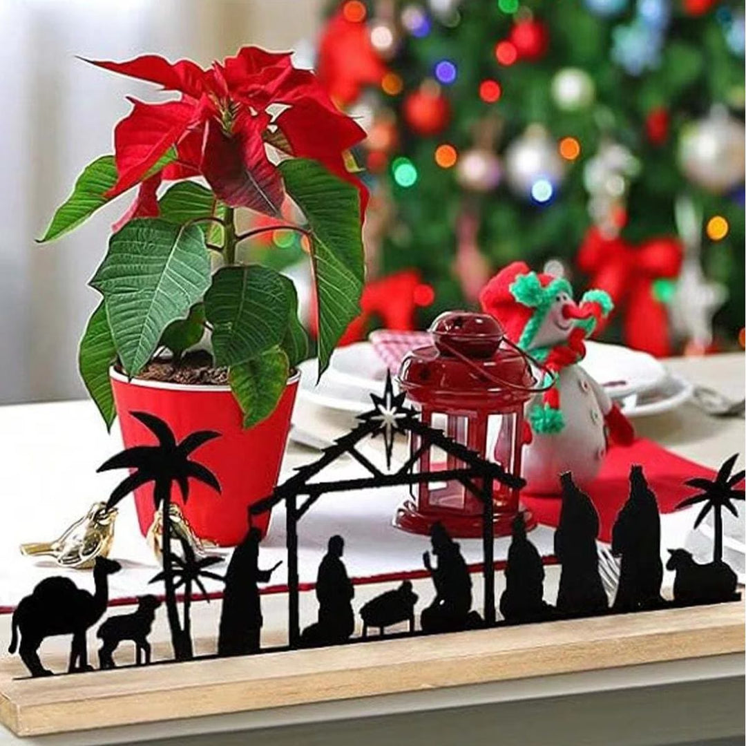 Christianartworkshop Sleek Metal Silhouette Nativity Ornament: Modern Manger Scene & Holiday Decor - image 2