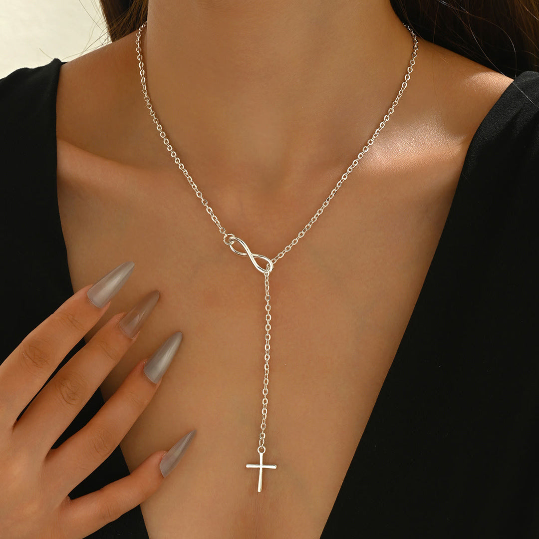 Christianartworkshop Infinity & Cross Necklace: Enduring Faith Statement & Daily Wear Accessory - Silver - image 0