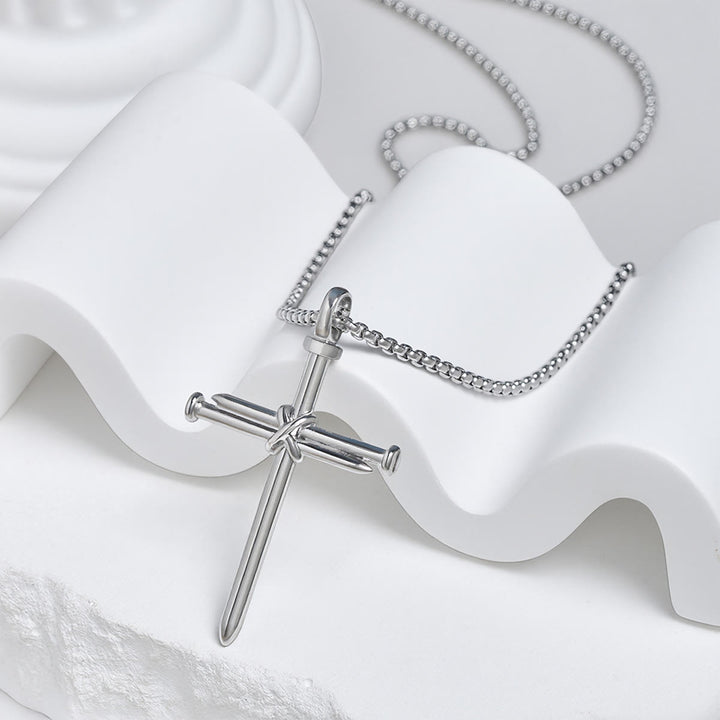 Christianartworkshop 3-Color Nail Cross Pendant Necklace: Gentle Faith Reminder for Daily Life - image 5