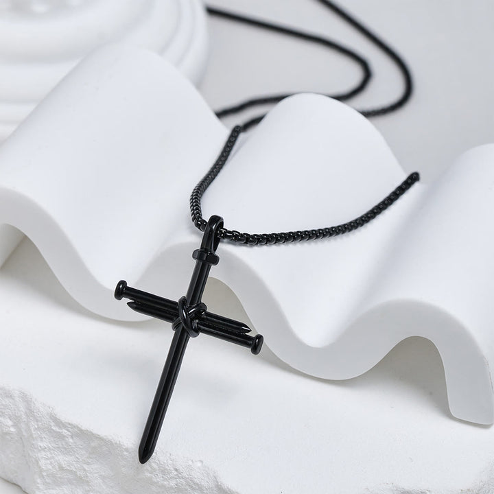 Christianartworkshop 3-Color Nail Cross Pendant Necklace: Gentle Faith Reminder for Daily Life - image 7