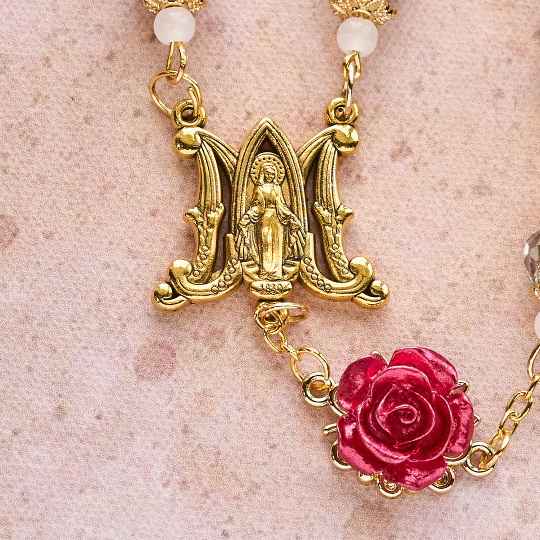 Christianartworkshop Rose Accent Devotion Rosary with Sacred Heart: Gentle Faith for Daily Prayer - image 3