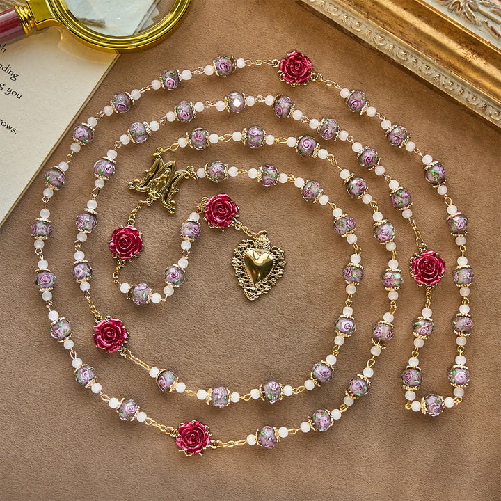 Christianartworkshop Rose Accent Devotion Rosary with Sacred Heart: Gentle Faith for Daily Prayer - image 5