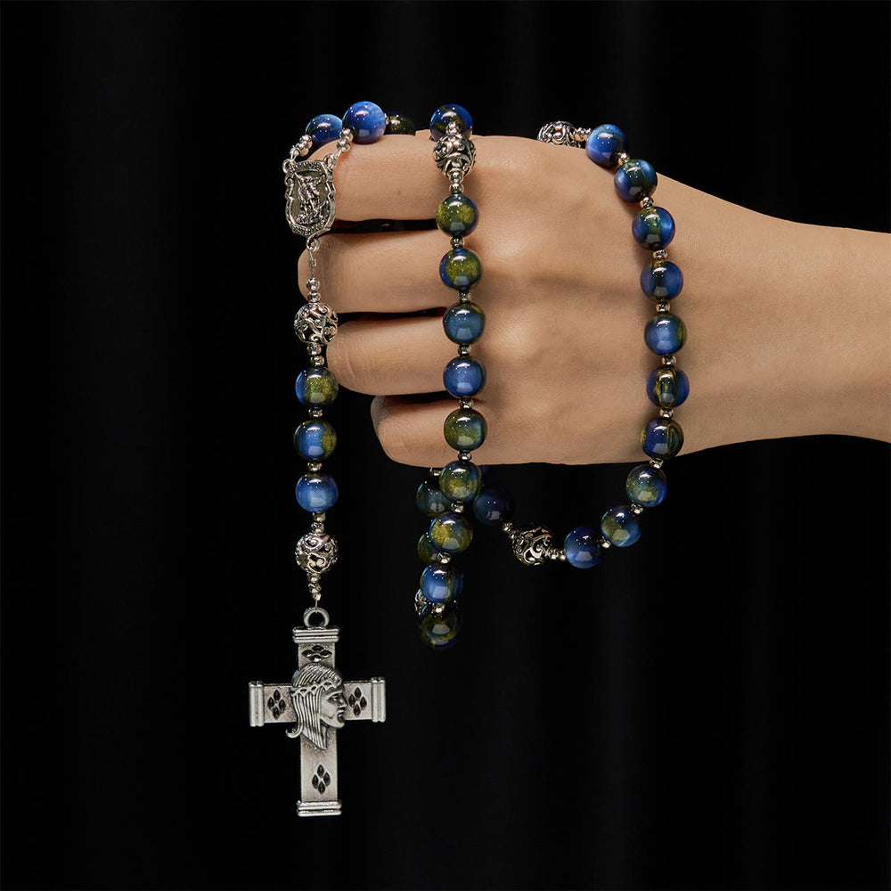 Christianartworkshop Ornate Beaded Rosary with St. Michael & Cross: Quiet Assurance for Prayer - image 1