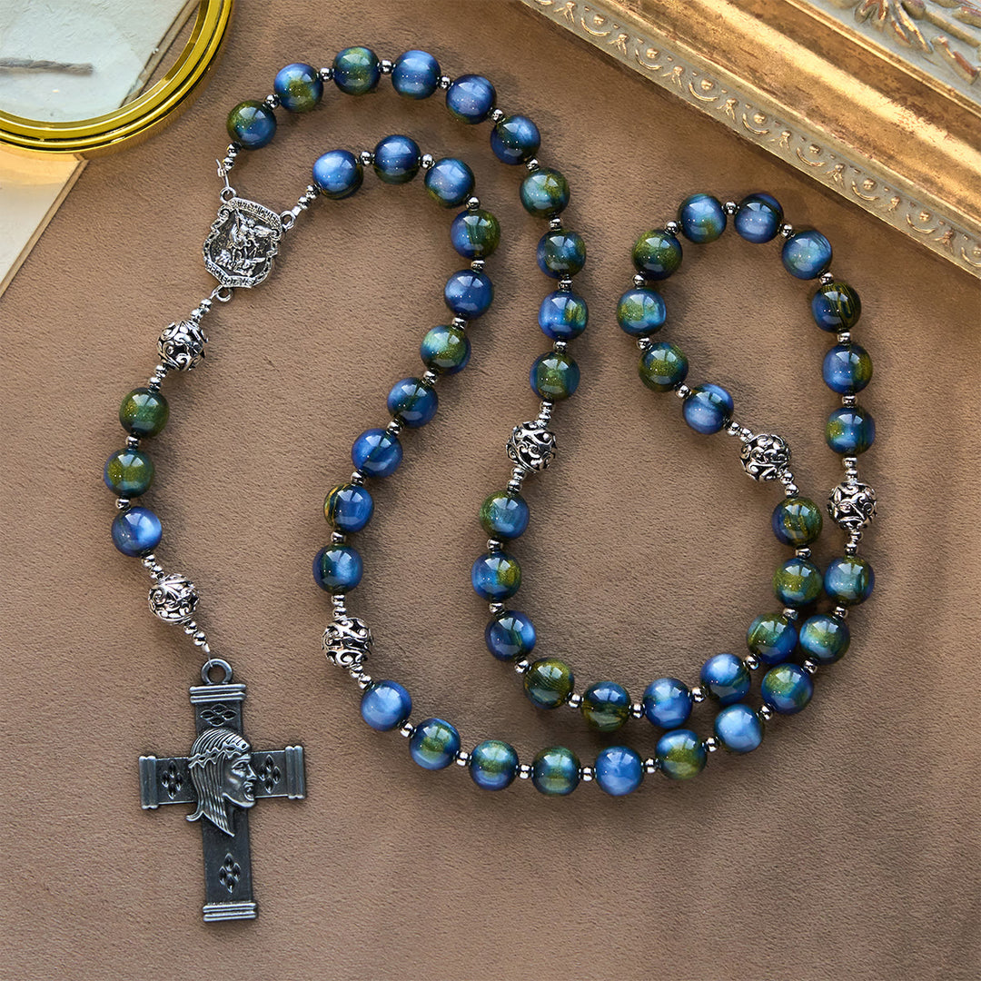 Christianartworkshop Ornate Beaded Rosary with St. Michael & Cross: Quiet Assurance for Prayer - image 6