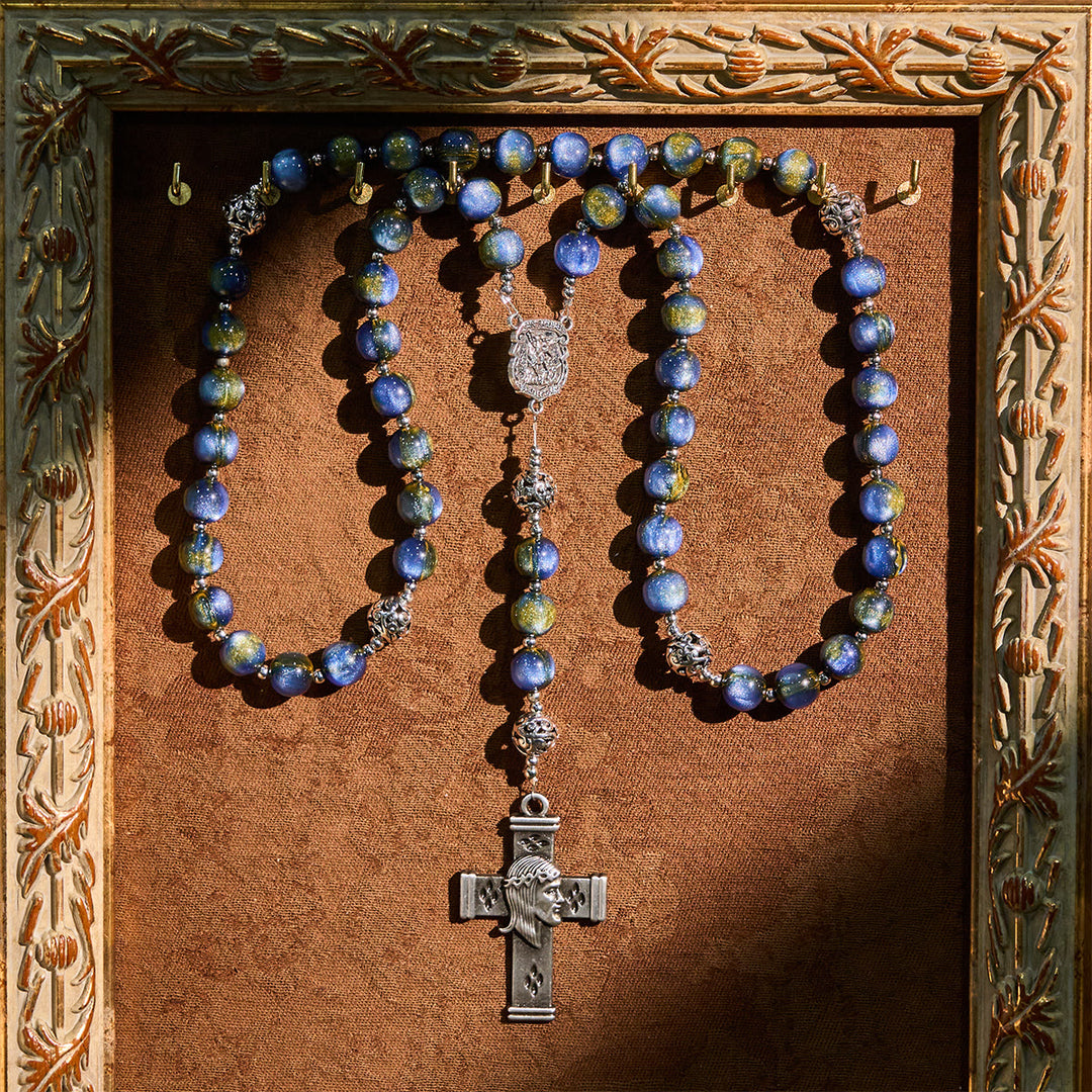 Christianartworkshop Ornate Beaded Rosary with St. Michael & Cross: Quiet Assurance for Prayer - image 2