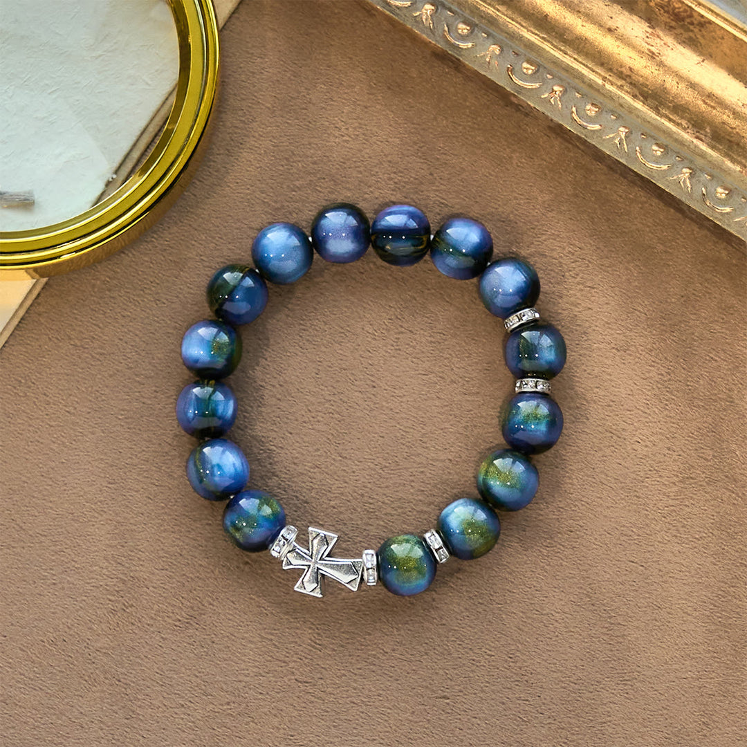 Christianartworkshop Shimmering Cross Resin Beads Bracelet: Tender Devotion for Daily Moments - image 3