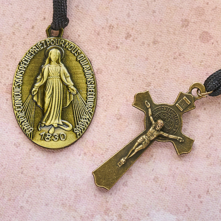FREE Today: Classic Black Portable Faith Rosary with Bronze Our Lady with Crucifix - image 5