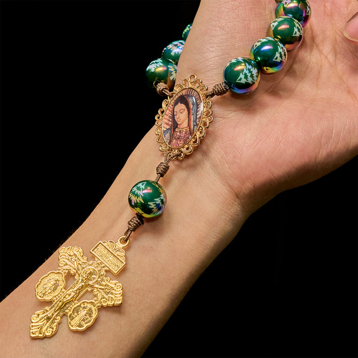 Christianartworkshop Christmas Gift: Christmas Devotion Red Green Holiday Beads Pocket Rosary: Pray anywhere, anytime - image 26