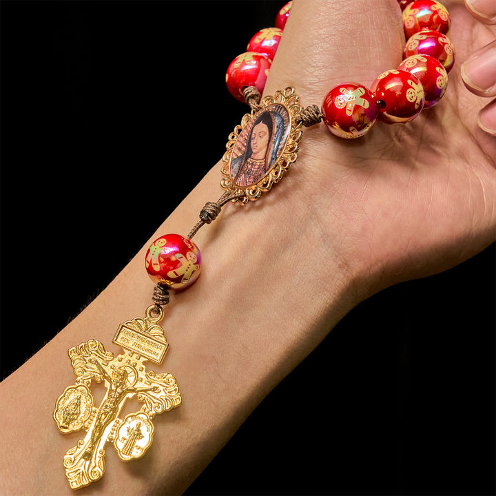 Christianartworkshop Christmas Gift: Christmas Devotion Red Green Holiday Beads Pocket Rosary: Pray anywhere, anytime - image 18