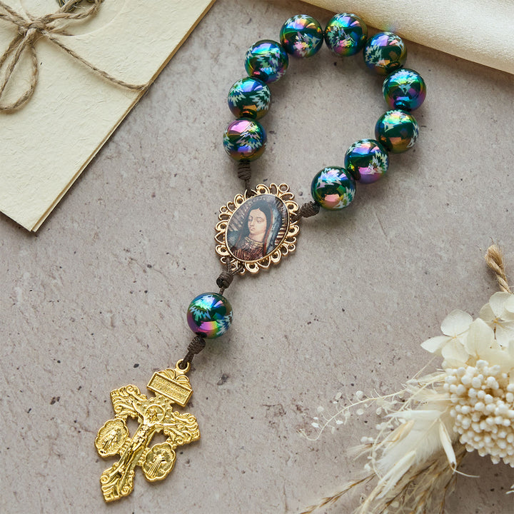 Christianartworkshop Christmas Gift: Christmas Devotion Red Green Holiday Beads Pocket Rosary: Pray anywhere, anytime - image 28