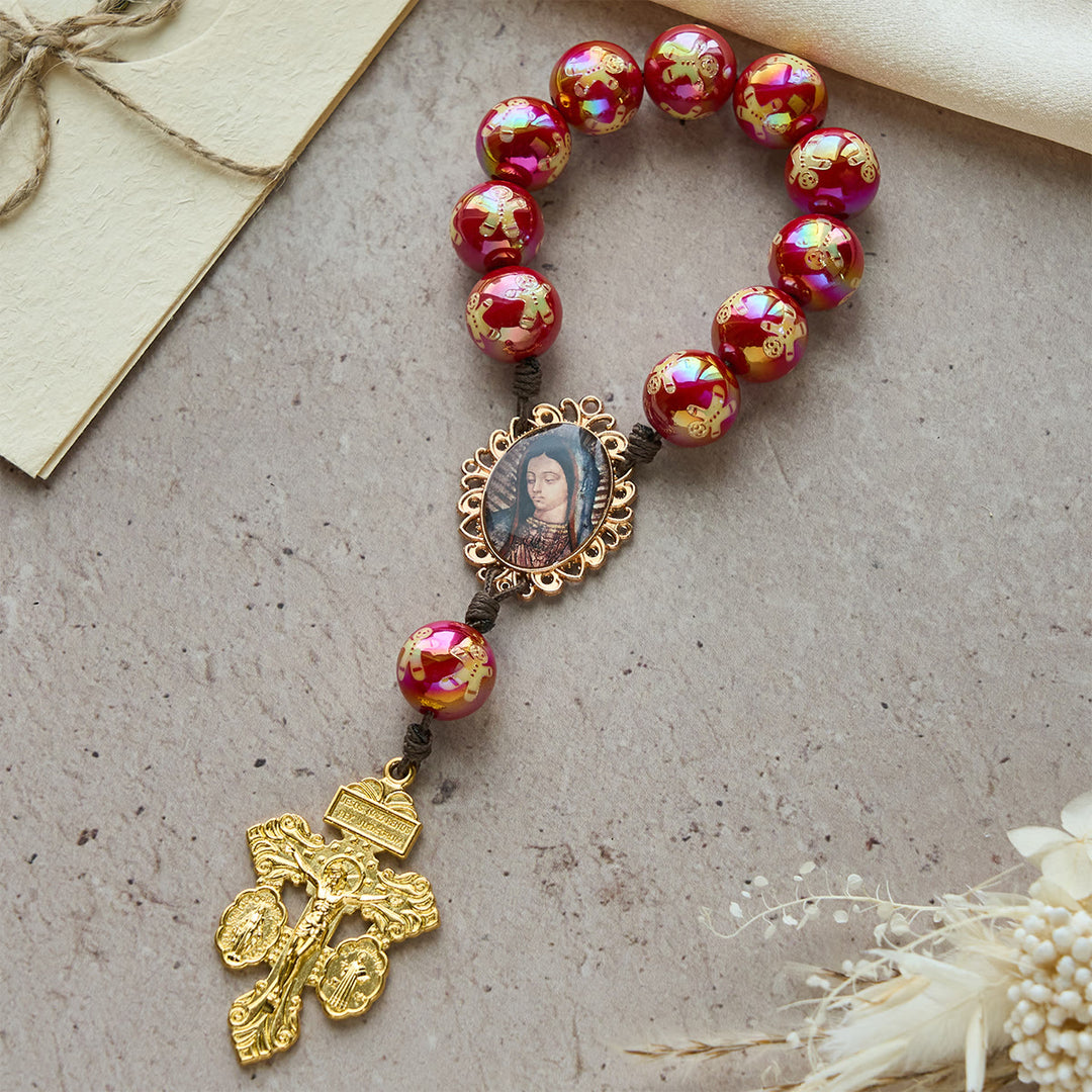 Christianartworkshop Christmas Gift: Christmas Devotion Red Green Holiday Beads Pocket Rosary: Pray anywhere, anytime - image 20