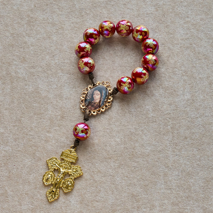 Christianartworkshop Christmas Gift: Christmas Devotion Red Green Holiday Beads Pocket Rosary: Pray anywhere, anytime - image 21