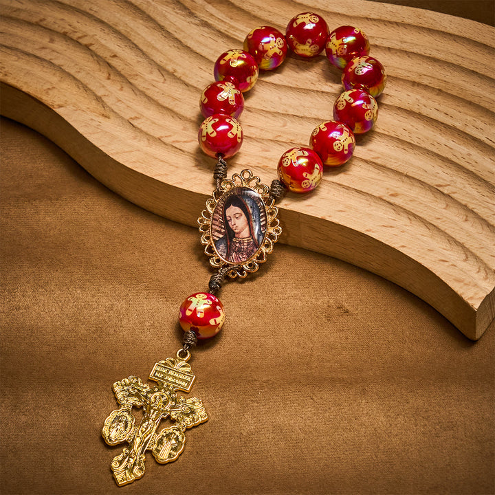 Christianartworkshop Christmas Gift: Christmas Devotion Red Green Holiday Beads Pocket Rosary: Pray anywhere, anytime - image 19