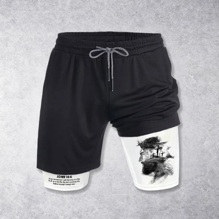 Christianartworkshop John 14:6 Faith Performance Shorts with Jesus & Cross Design: Wear Devotion Daily - image 5
