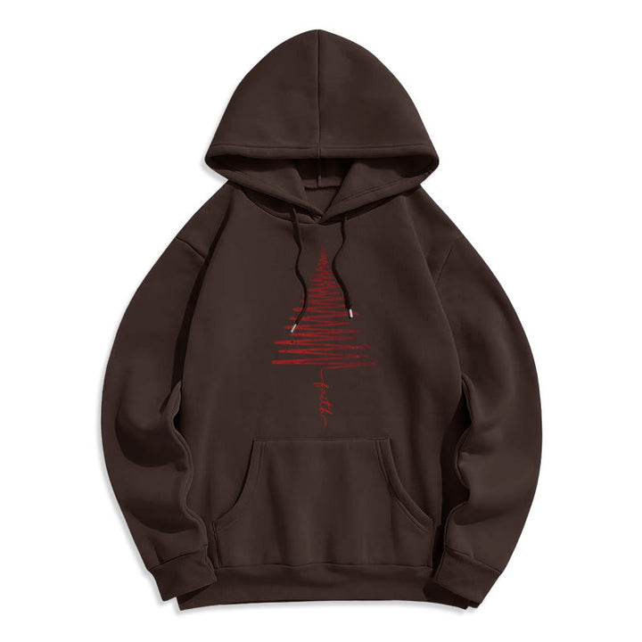 Christianartworkshop Christmas Faith Cross Graphic Fleece Lined Polyester Hoodie - Brown - 2XL - image 4