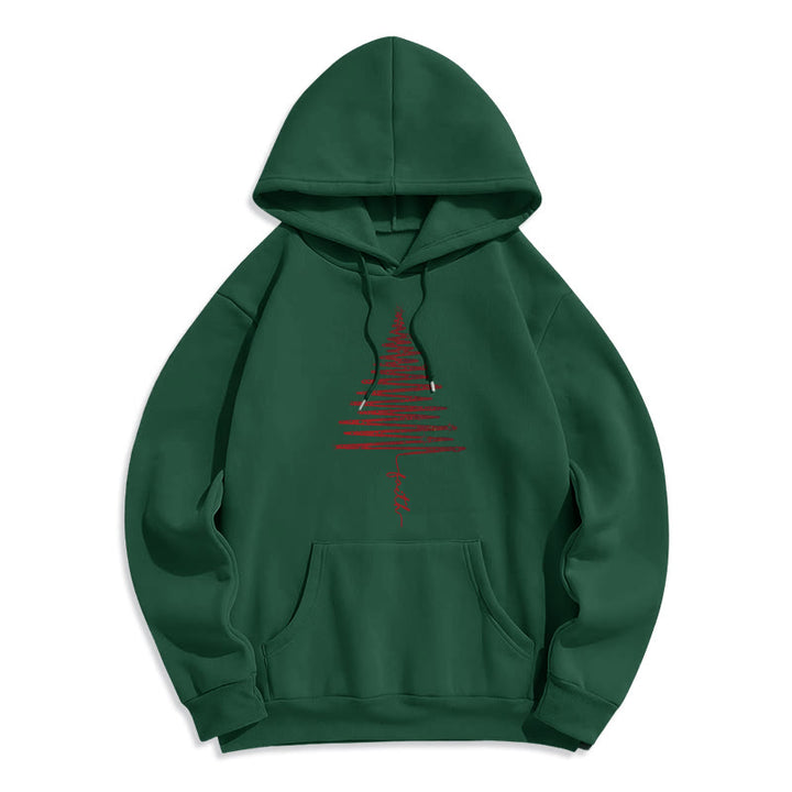 Christianartworkshop Christmas Faith Cross Graphic Fleece Lined Polyester Hoodie - Green - 2XL - image 6