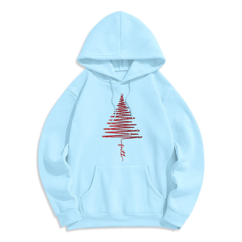 Christianartworkshop Christmas Faith Cross Graphic Fleece Lined Polyester Hoodie - Blue - 2XL - image 8