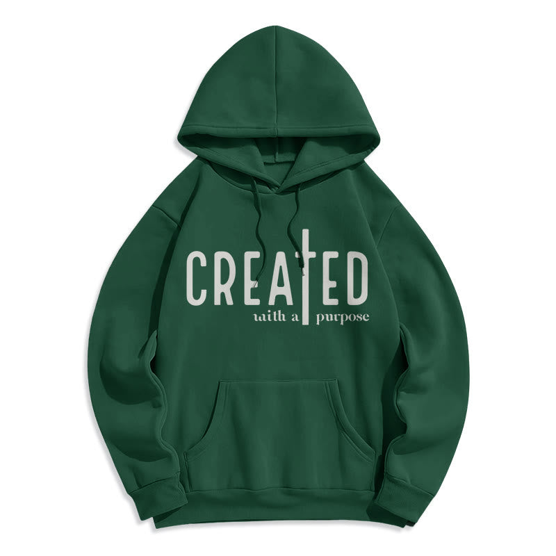 Christianartworkshop Created With a Purpose Fleece Lined Polyester Hoodie - Green - 2XL - image 2