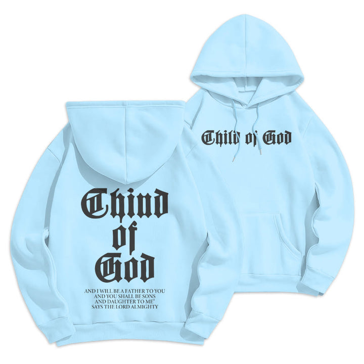 Christianartworkshop Child of God Scripture Fleece Lined Polyester Hoodie - Blue - 2XL - image 3
