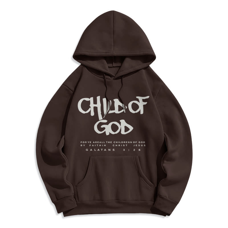 Christianartworkshop Child of God Galatians 3:26 Faith Fleece Lined Polyester Hoodie - Brown - 2XL - image 0