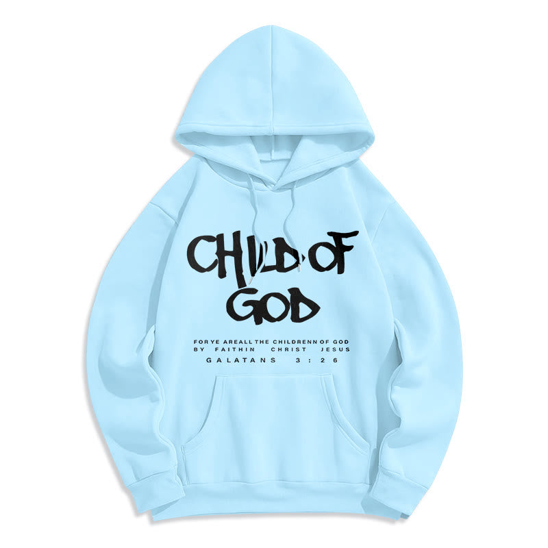 Christianartworkshop Child of God Galatians 3:26 Faith Fleece Lined Polyester Hoodie - Blue - 2XL - image 3
