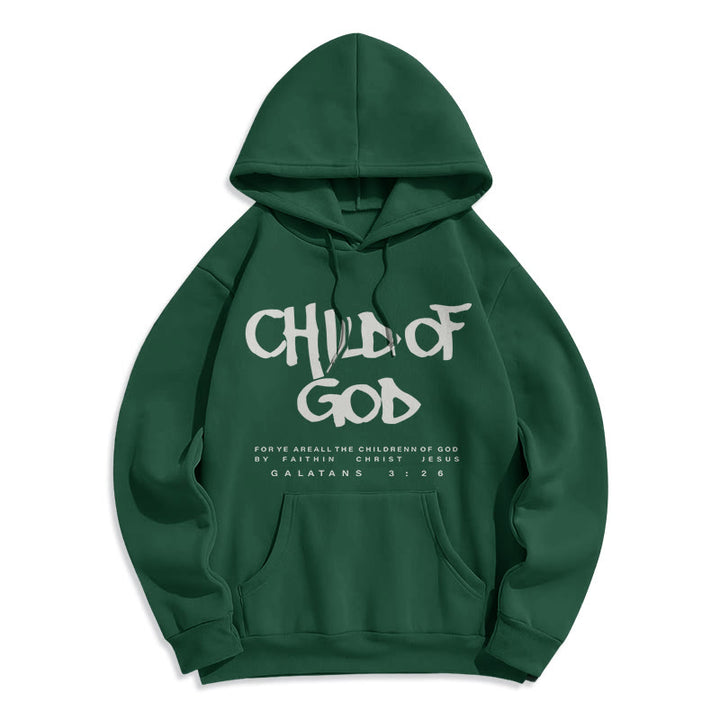 Christianartworkshop Child of God Galatians 3:26 Faith Fleece Lined Polyester Hoodie - Green - 2XL - image 4