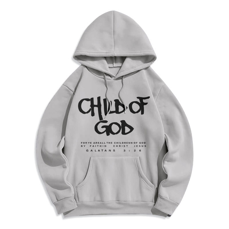 Christianartworkshop Child of God Galatians 3:26 Faith Fleece Lined Polyester Hoodie - Grey - 2XL - image 7