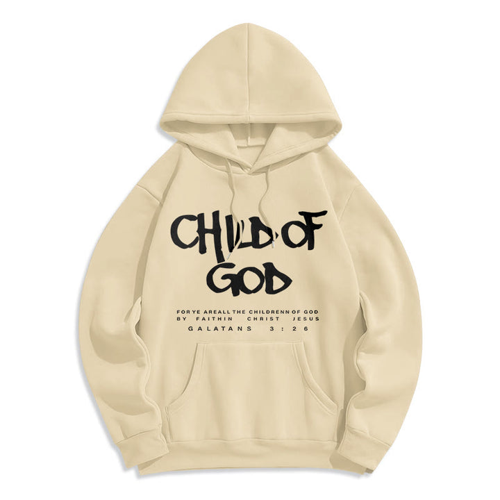 Christianartworkshop Child of God Galatians 3:26 Faith Fleece Lined Polyester Hoodie - Beige - 2XL - image 5