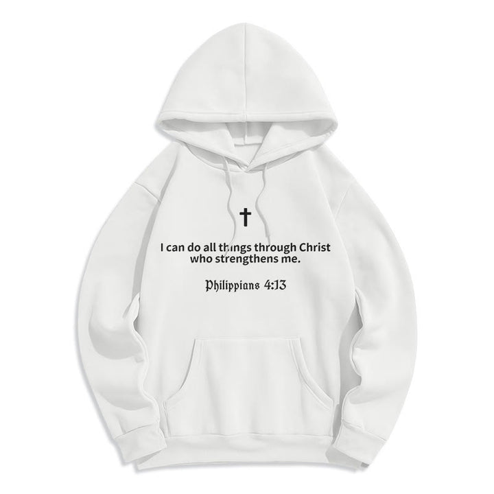 Christianartworkshop Philippians 4:13 Faith Fleece Lined Polyester Hoodie - image 0