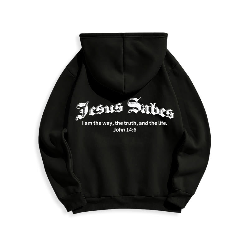 Christianartworkshop Jesus Saves John 14:6 Faith Fleece Lined Polyester Hoodie - image 11