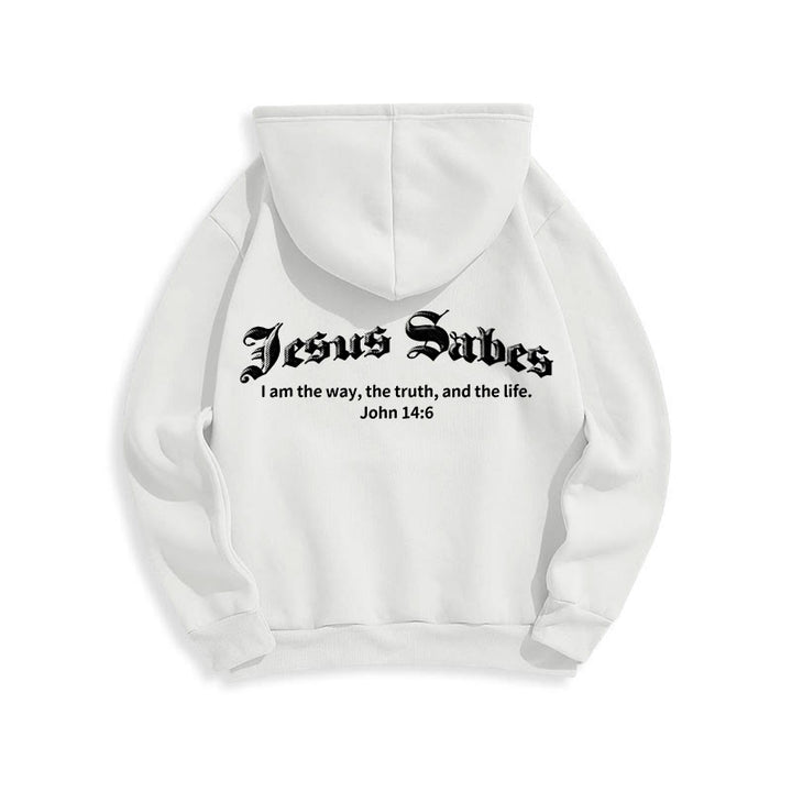 Christianartworkshop Jesus Saves John 14:6 Faith Fleece Lined Polyester Hoodie - image 6