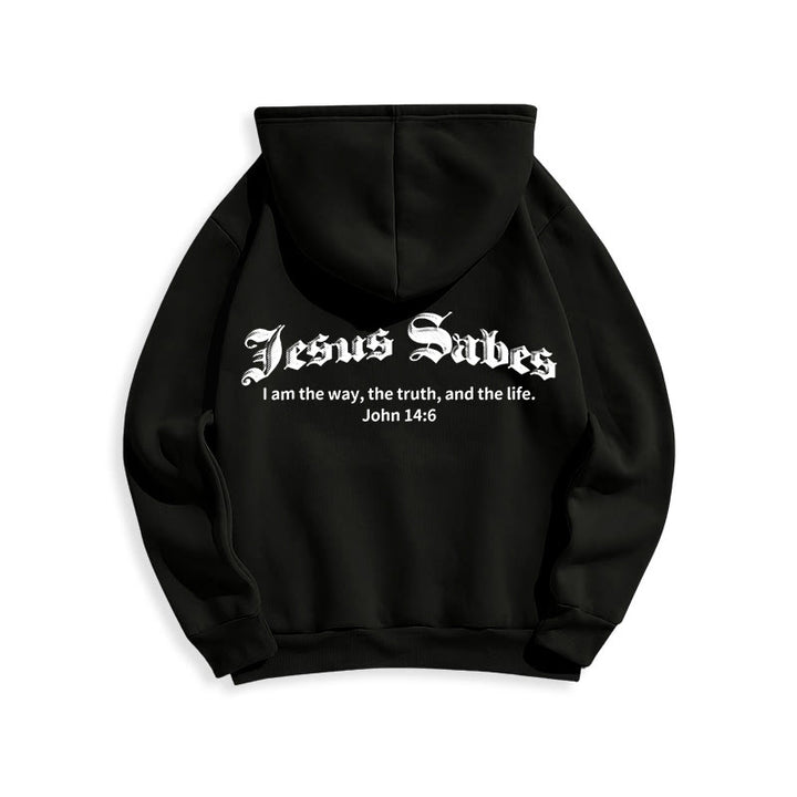 Christianartworkshop Jesus Saves John 14:6 Faith Fleece Lined Polyester Hoodie - image 12