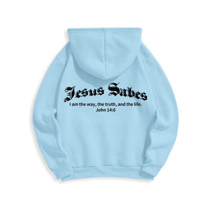 Christianartworkshop Jesus Saves John 14:6 Faith Fleece Lined Polyester Hoodie - image 15