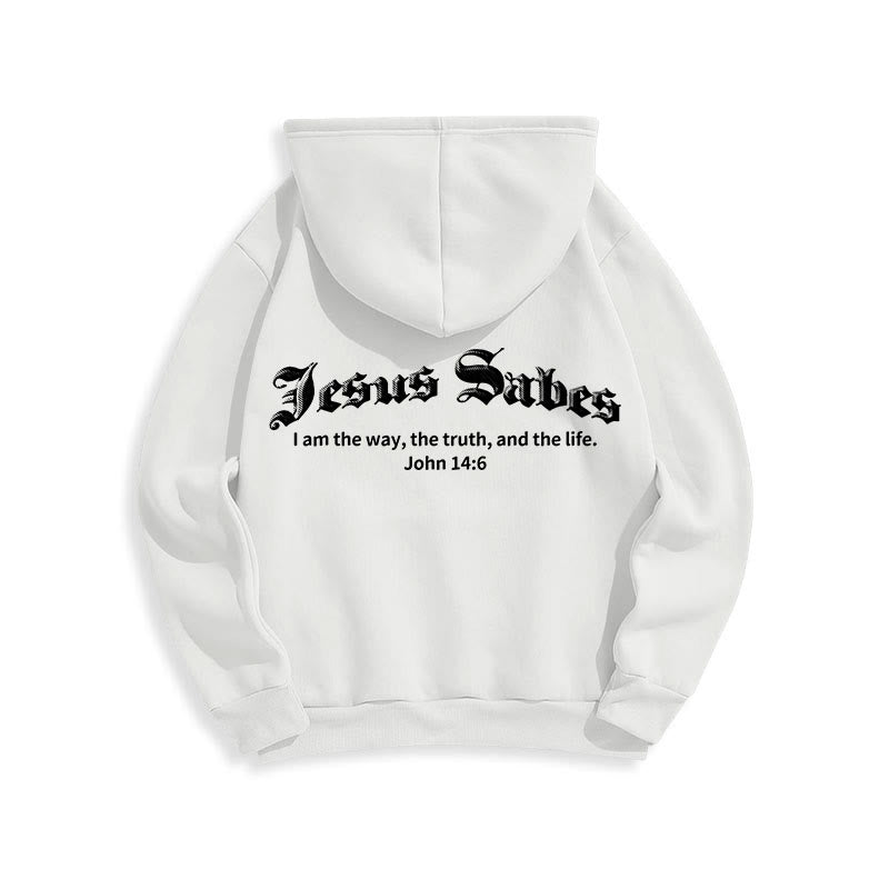 Christianartworkshop Jesus Saves John 14:6 Faith Fleece Lined Polyester Hoodie - image 5