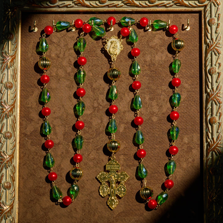 Christianartworkshop Pardon Crucifix Adorned Christmas Rosary: Faithful Companion & Festive Decor - image 2