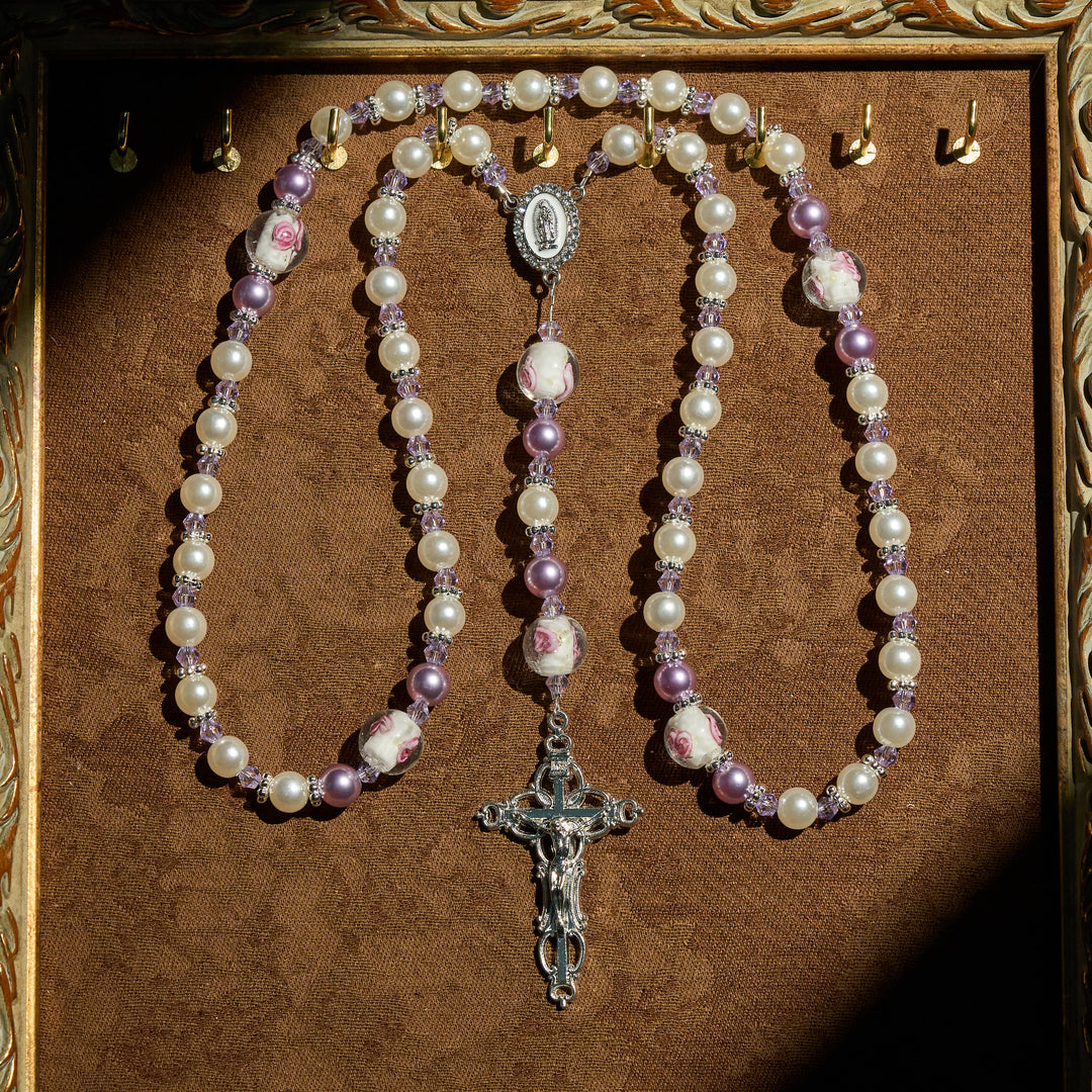 Christianartworkshop Soft-Toned Floral Bead Rosary: Daily Faith Wear & Meaningful Devotion - image 2