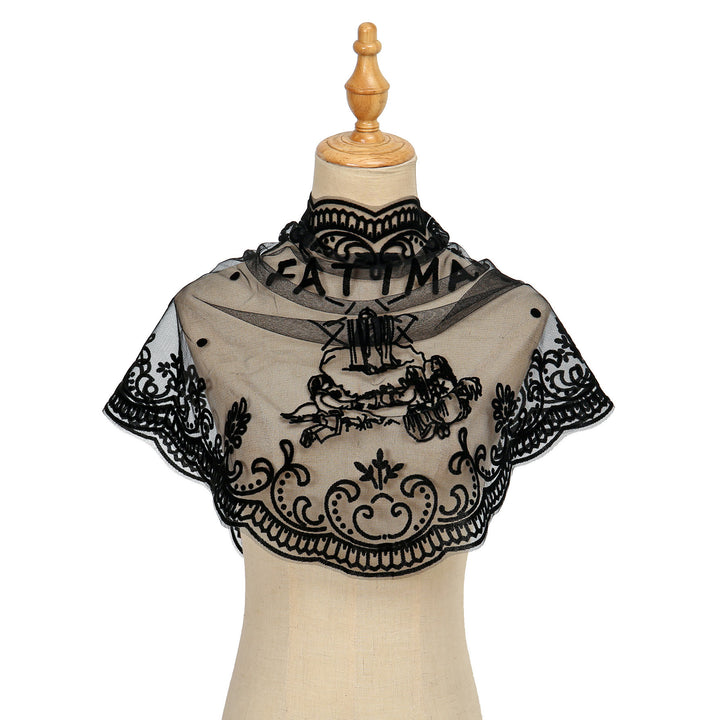 Christianartworkshop Black Lace Fátima Chapel Veil: Our Lady's Presence in Soft Elegance - image 1
