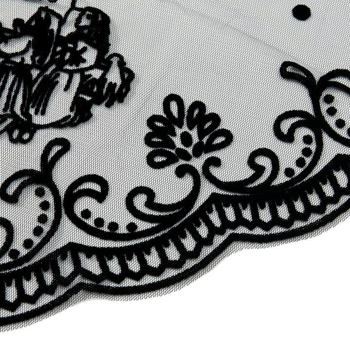 Christianartworkshop Black Lace Trim Lourdes Chapel Veil: Our Lady Imagery in Gentle Grace - image 2