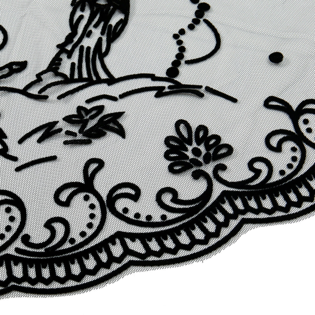 Christianartworkshop Black Lace Trim Lourdes Chapel Veil: Our Lady Imagery in Gentle Grace - image 3