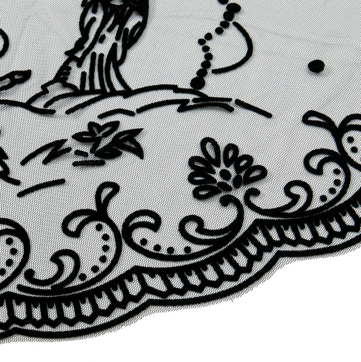 Christianartworkshop Black Lace Trim Lourdes Chapel Veil: Our Lady Imagery in Gentle Grace - image 3